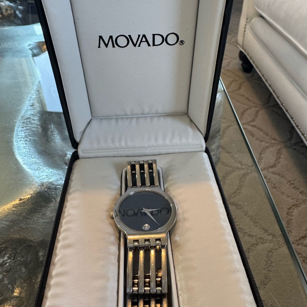 Movado Blue Esperanza Silver Men's Watch